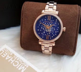 Michael Kors Sofie Analog Quartz Blue Dial Rose Gold Steel Strap Watch For Women - MK3971