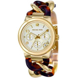 Michael Kors Runway Gold Dial Two Tone Steel Strap Watch for Women - MK4222