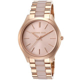 Michael Kors Slim Runway Rose Gold Dial Two Tone Steel Strap Watch for Women - MK4294