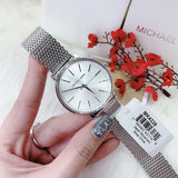 Michael Kors Pyper Quartz White Dial Silver Mesh Strap Watch for Women - MK4338