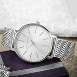 Michael Kors Pyper Quartz White Dial Silver Mesh Strap Watch for Women - MK4338