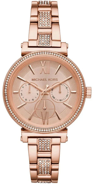 Michael Kors Sofie Quartz Rose Gold Dial Rose Gold Steel Strap Watch For Women - MK4354