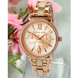 Michael Kors Sofie Quartz Rose Gold Dial Rose Gold Steel Strap Watch For Women - MK4354