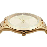 Michael Kors Slim Runway Quartz Gold Dial Gold Steel Strap Watch For Women - MK4501