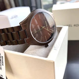 Michael Kors Slim Runway Brown Dial Brown Steel Strap Watch For Women - MK4508