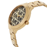 Michael Kors Slim Runway Crystals Gold Dial Gold Steel Strap Watch for Women - MK4659