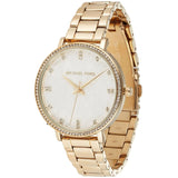 Michael Kors Pyper Three Hand White Dial Gold Steel Strap Watch For Women - MK4666