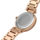 Michael Kors Parker Three-Hand Mother of Pearl White Dial Rose Gold Steel Strap Watch For Women - MK4695