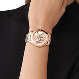 Michael Kors Slim Runway Analog Rose Gold Dial Rose Gold Steel Strap Watch For Women - MK4733