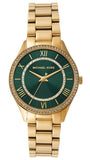 Michael Kors Lauryn Analog Green Dial Gold Steel Strap Watch for Women - MK4737