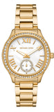 Michael Kors Sage Analog White Dial Gold Steel Strap Watch for Women - MK4822