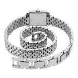 Michael Kors Emery Pave Double Wrap White Dial Silver Steel Strap Watch for Women - MK4834