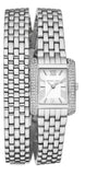 Michael Kors Emery Pave Double Wrap White Dial Silver Steel Strap Watch for Women - MK4834