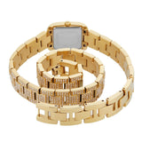 Michael Kors Emery Analog Crystals White Dial Gold Steel Strap Watch for Women - MK4835