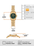 Michael Kors Lexington Pave Three-Hand Green Dial Gold Steel Strap Watch for Women - MK4842