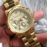 Michael Kors Runway Gold Dial Gold Stainless Steel Strap Watch for Women - MK5055