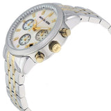 Michael Kors Ritz Chronograph White Dial Two Tone Steel Strap Watch for Women - MK5057