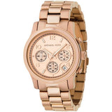 Michael Kors Runway Rose Gold Dial Rose Gold Steel Strap Watch for Women - MK5128