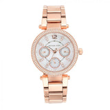 Michael Kors Parker White Dial Rose Gold Steel Strap Watch for Women - MK5616