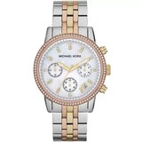 Michael Kors Ritz White Dial Two Tone Steel Strap Watch for Women - MK5650