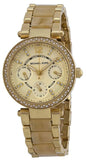 Michael Kors Parker Gold DIal Gold Steel Strap Watch for Women - MK5842