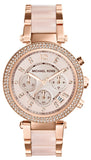 Michael Kors Parker Pink Dial Two Tone Steel Strap Watch for Women - MK5896