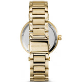 Michael Kors Skylar Black Dial Gold Steel Strap Watch for Women - MK5989