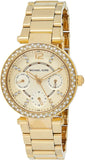 Michael Kors Parker White Dial Gold Steel Strap Watch for Women - MK6056