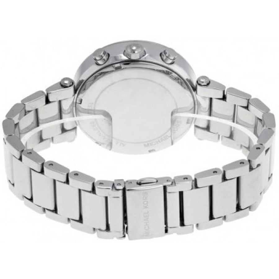 Michael Kors Parker Chronograph Blue Dial Silver Steel Strap Watch for Women - MK6117
