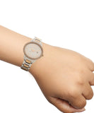 Michael Kors Whitley Analog White Dial Two Tone Steel Strap Watch For Women - MK6228