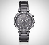 Michael Kors Parker Chronograph Grey Dial Grey Steel Strap Watch For Women - MK6265