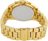 Michael Kors Bradshaw Chronograph White Dial Gold Steel Strap Watch For Women - MK6266