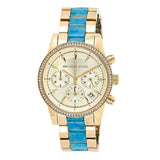 Michael Kors Ritz Gold Dial Two Tone Steel Strap Watch for Women - MK6328