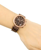 Michael Kors Parker Analog Quartz Brown Dial Brown Steel Strap Watch For Women - MK6378