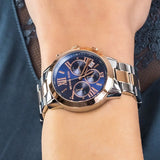 Michael Kors Bradshaw Chronograph Blue Dial Two Tone Steel Strap Watch For Women - MK6389