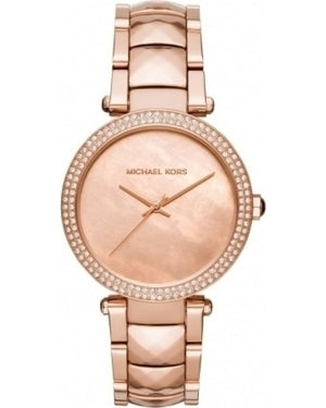 Michael Kors Parker Rose Gold Dial with Diamonds Rose Gold Steel Strap Watch for Women - MK6426