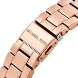 Michael Kors Ritz Chronograph Rose Gold Dial Rose Gold Steel Strap Watch For Women - MK6485