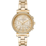 Michael Kors Sofie Chronograph Quartz Gold Dial Gold Steel Strap Watch For Women - MK6559