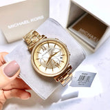 Michael Kors Sofie Chronograph Quartz Gold Dial Gold Steel Strap Watch For Women - MK6559