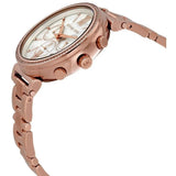 Michael Kors Sofie Chronograph Mother of Pearl White Dial Rose Gold Steel Strap Watch For Women - MK6576