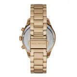 Michael Kors Ritz Chronograph Gold Dial Gold Steel Strap Watch For Women - MK6597