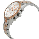 Michael Kors Ritz Chronograph White Dial Two Tone Steel Strap Watch For Women - MK6651