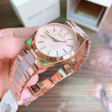 Michael Kors Channing Quartz Mother of Pearl Pink Dial Two Tone Steel Strap Watch For Women - MK6652