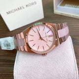 Michael Kors Channing Quartz Mother of Pearl Pink Dial Two Tone Steel Strap Watch For Women - MK6652