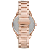 Michael Kors Layton Three Hand Pink Dial Rose Gold Steel Strap Watch For Women - MK6848