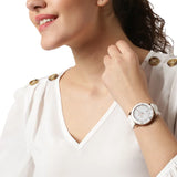 Michael Kors Runway Quartz White Dial White Rubber Strap Watch For Women - MK6853