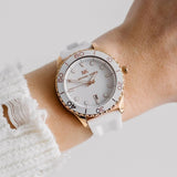 Michael Kors Runway Quartz White Dial White Rubber Strap Watch For Women - MK6853