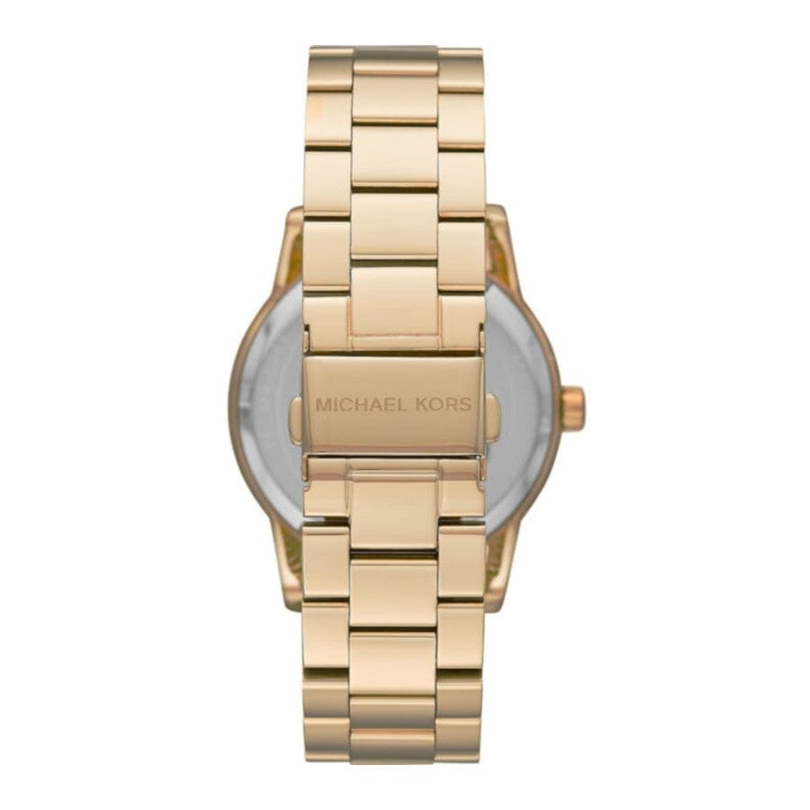 Michael Kors Ritz Pave Crystals Gold Dial Gold Steel Strap Watch for Women - MK6862