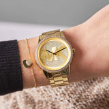 Michael Kors Ritz Pave Crystals Gold Dial Gold Steel Strap Watch for Women - MK6862