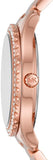 Michael Kors Layton Three Hand Red Dial Rose Gold Steel Strap Watch For Women - MK6893